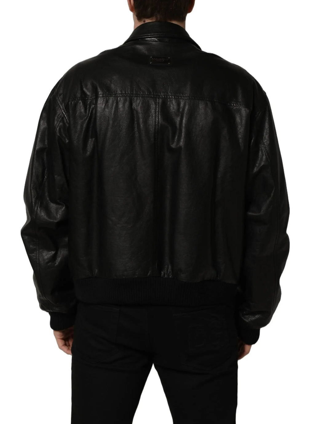 Dolce &amp; Gabbana Sample Sale | Dolce &amp; Gabbana Black Leather Full Zip Men Biker Jacket - | Designer outlet