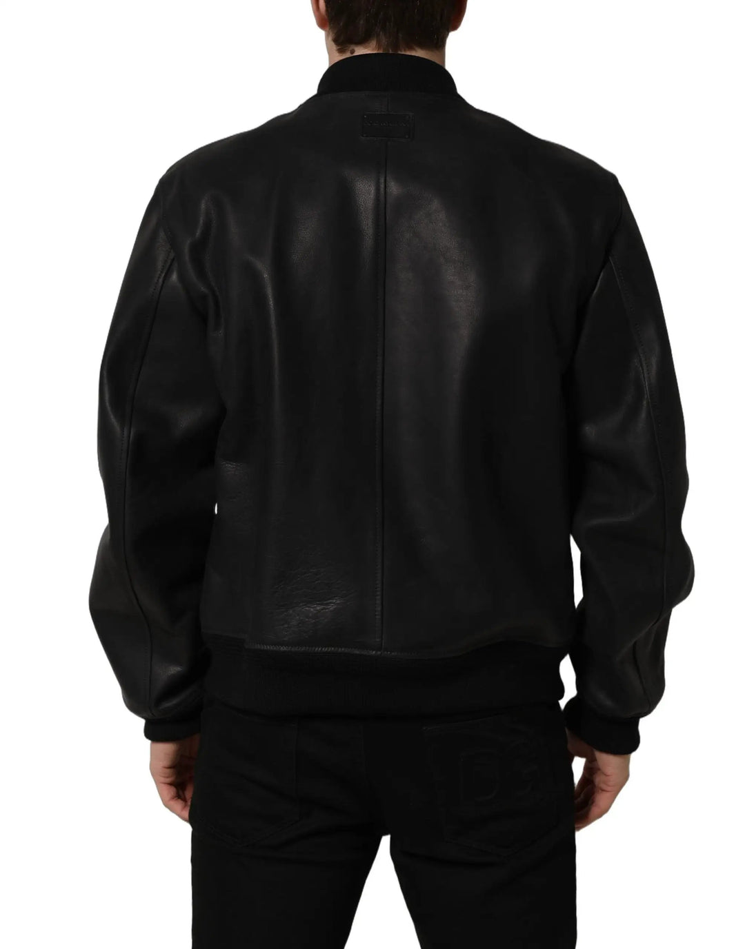 Dolce &amp; Gabbana Sample Sale | Dolce &amp; Gabbana Black Leather Full Zip Men Biker Jacket - | Designer outlet