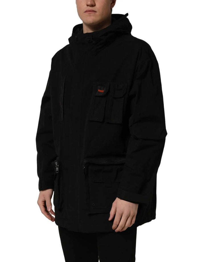 Dolce &amp; Gabbana Sample Sale | Dolce &amp; Gabbana Black Nylon Men Hooded Windbreaker Jacket - | Designer outlet