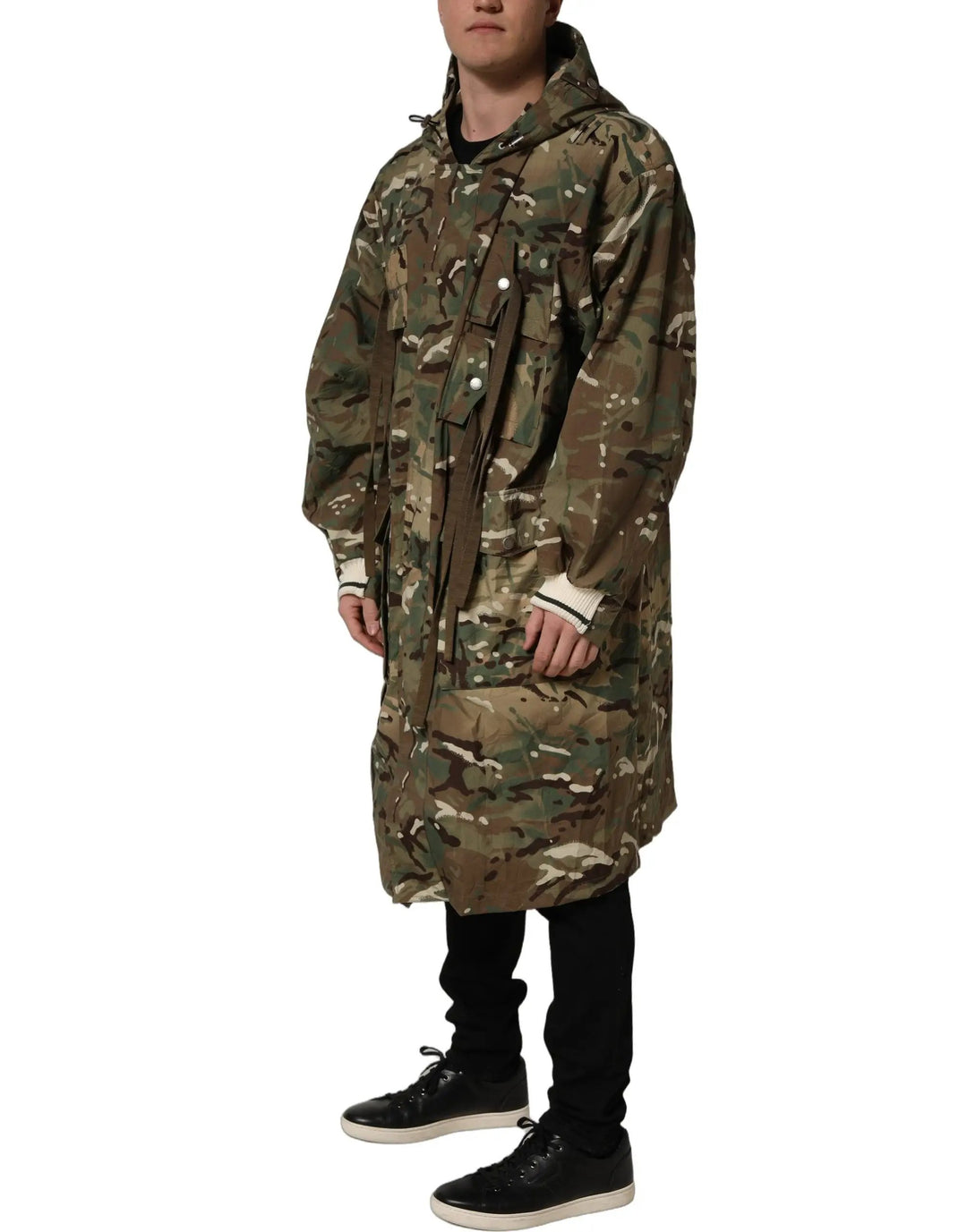Dolce &amp; Gabbana Sample Sale | Dolce &amp; Gabbana Multicolor Camouflage Hooded Coat Jacket - | Designer outlet