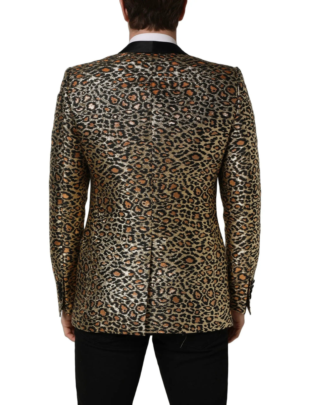 Dolce &amp; Gabbana Sample Sale | Dolce &amp; Gabbana Gold Leopard Single Breasted Men Coat Jacket - | Designer outlet