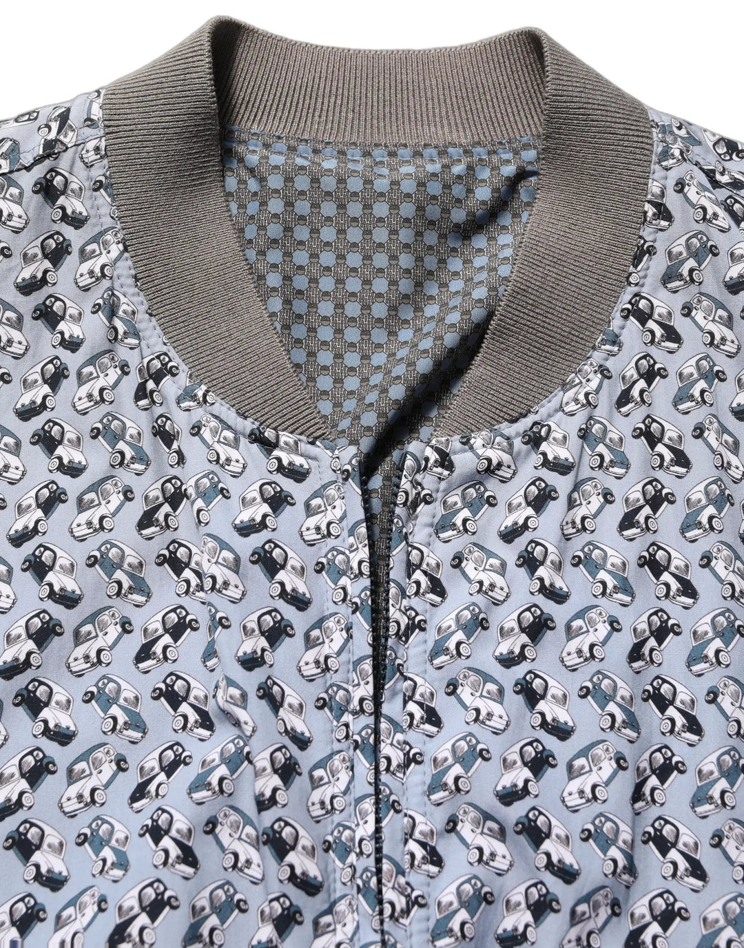 Dolce &amp; Gabbana Sample Sale | Dolce &amp; Gabbana Light Blue Cotton Car Print Bomber Jacket - | Designer outlet