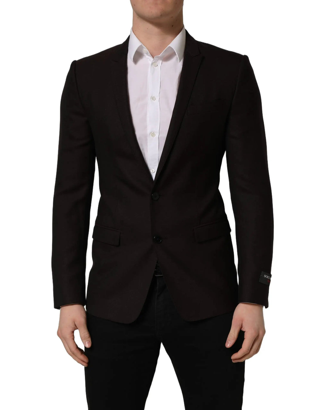 Dolce &amp; Gabbana Sample Sale | Dolce &amp; Gabbana Brown Wool GOLD Single Breasted Men Jacket - | Designer outlet