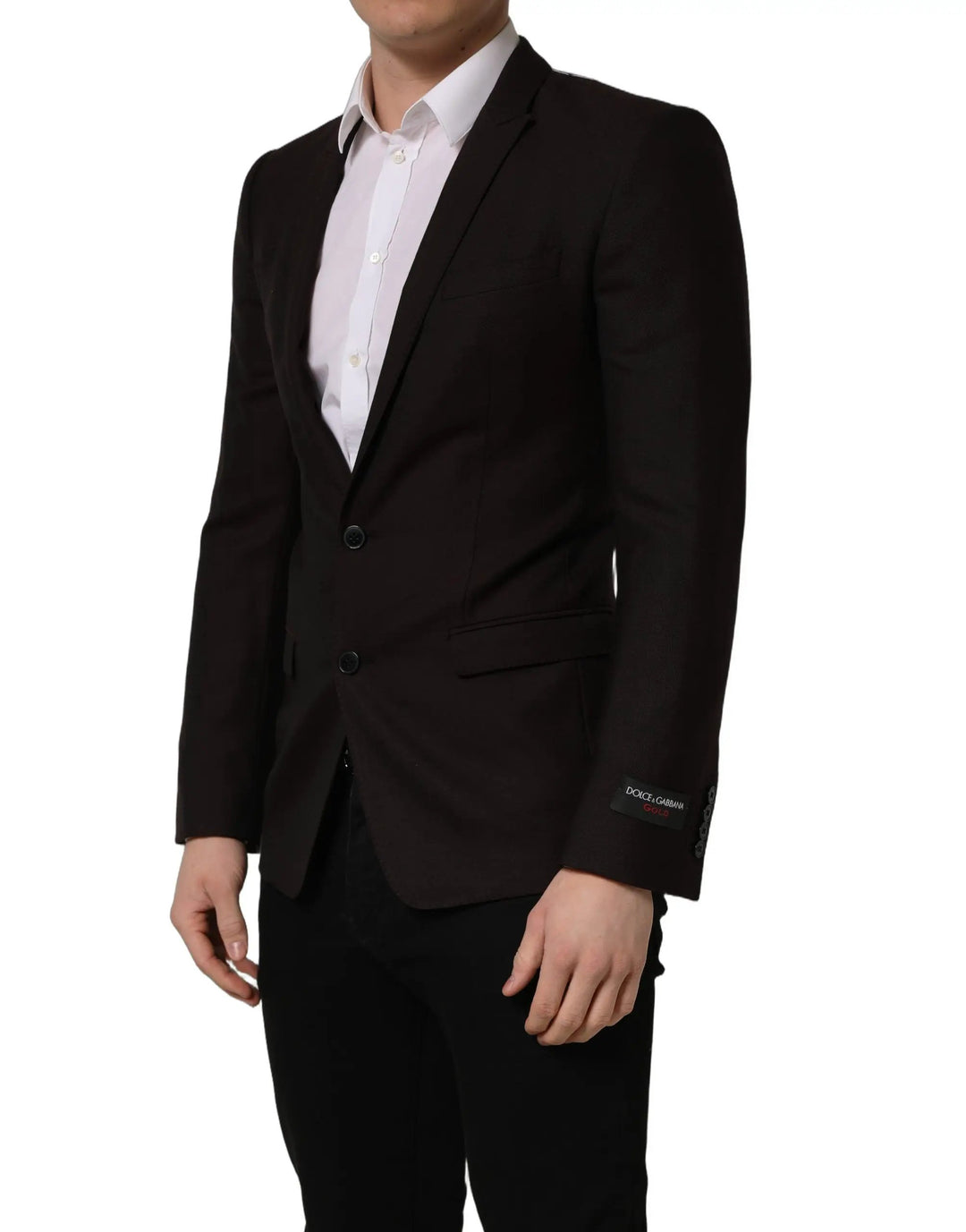 Dolce &amp; Gabbana Sample Sale | Dolce &amp; Gabbana Brown Wool GOLD Single Breasted Men Jacket - | Designer outlet