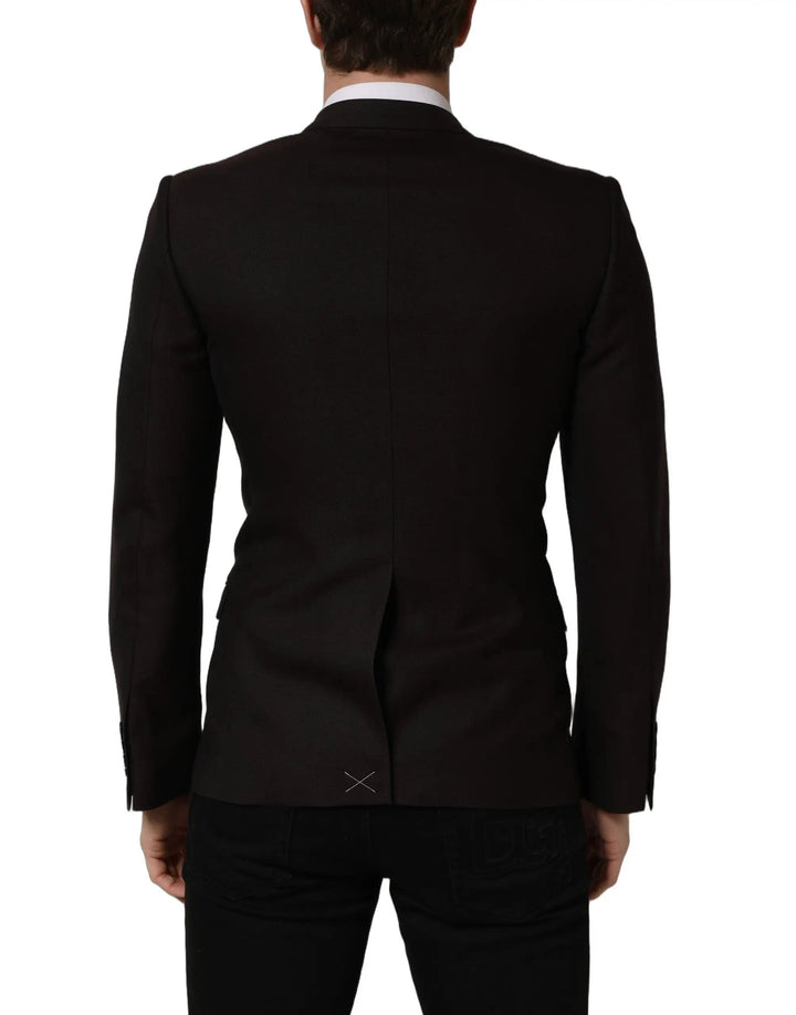 Dolce &amp; Gabbana Sample Sale | Dolce &amp; Gabbana Brown Wool GOLD Single Breasted Men Jacket - | Designer outlet