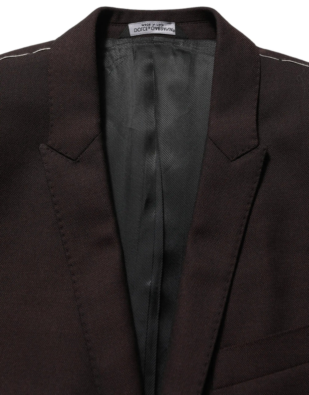 Dolce &amp; Gabbana Sample Sale | Dolce &amp; Gabbana Brown Wool GOLD Single Breasted Men Jacket - | Designer outlet