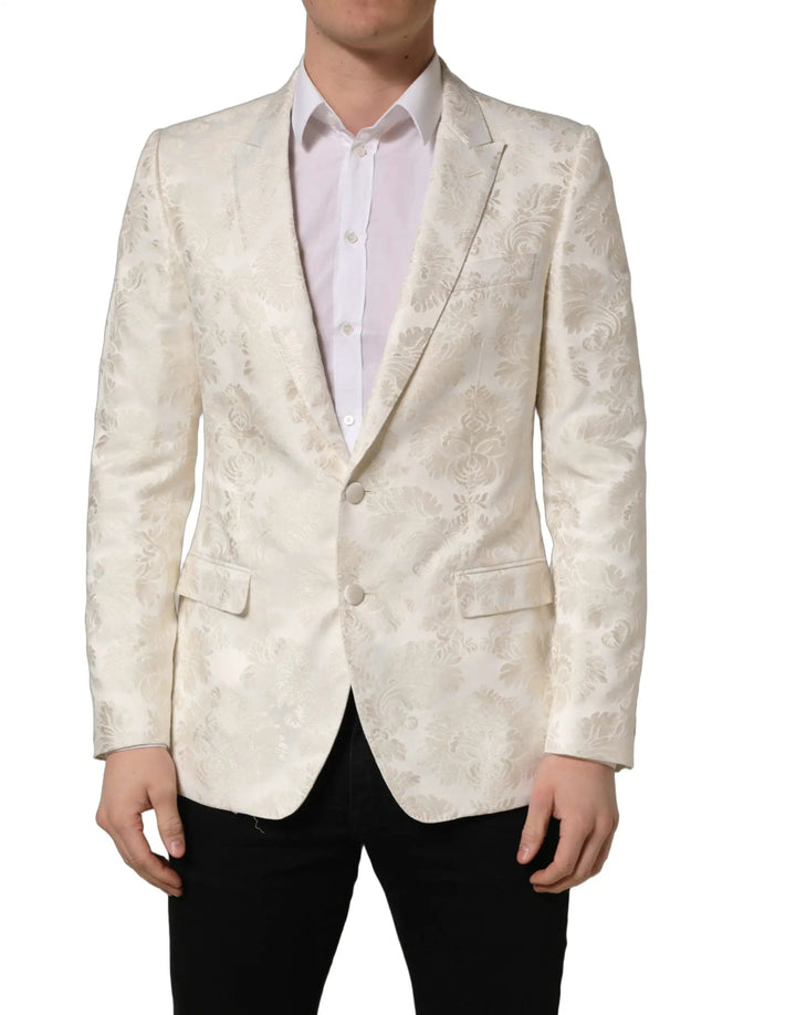 Dolce &amp; Gabbana Sample Sale | Dolce &amp; Gabbana Off White Floral Single Breasted Men Jacket - | Designer outlet