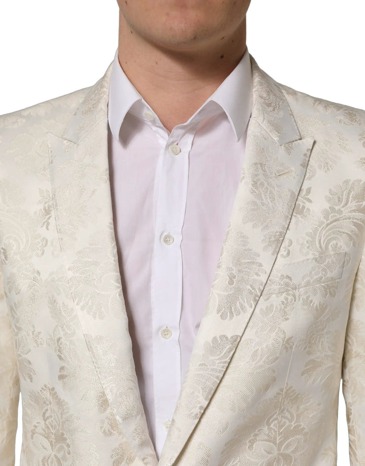 Dolce &amp; Gabbana Sample Sale | Dolce &amp; Gabbana Off White Floral Single Breasted Men Jacket - | Designer outlet