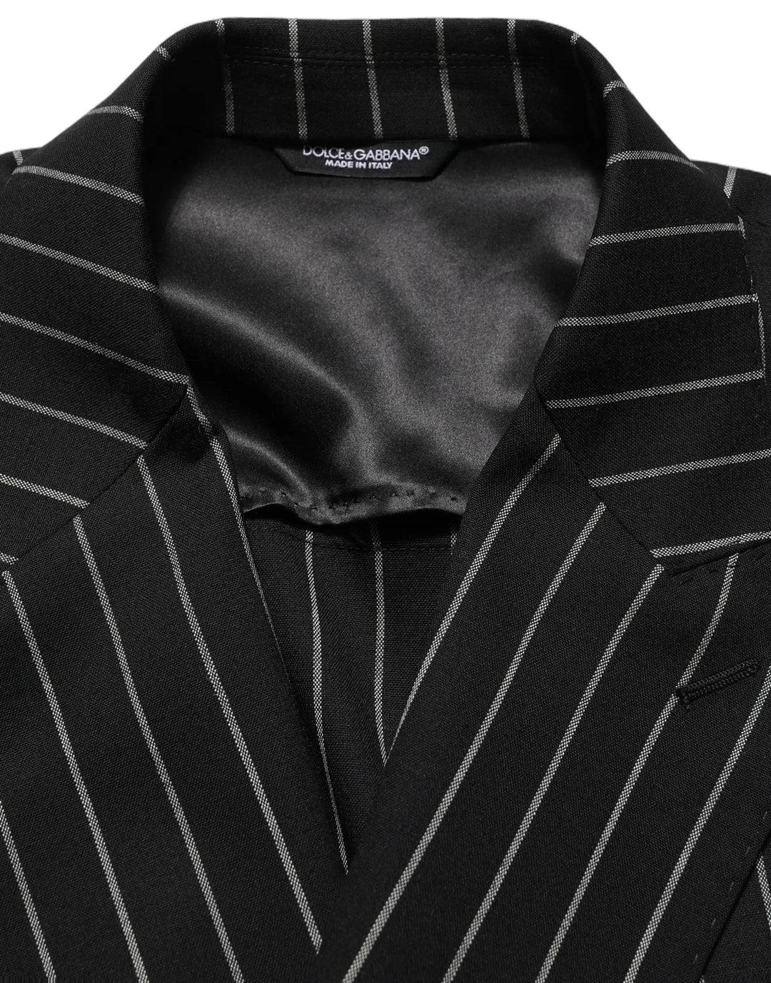 Dolce &amp; Gabbana Sample Sale | Dolce &amp; Gabbana Black Stripes Wool Double Breasted Jacket - | Designer outlet