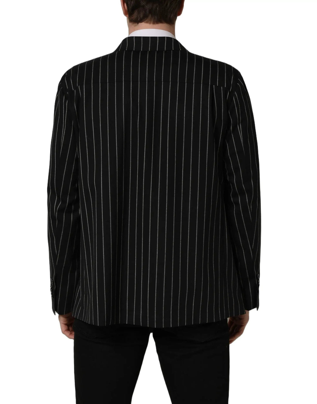Dolce &amp; Gabbana Sample Sale | Dolce &amp; Gabbana Black Stripes Wool Double Breasted Jacket - | Designer outlet