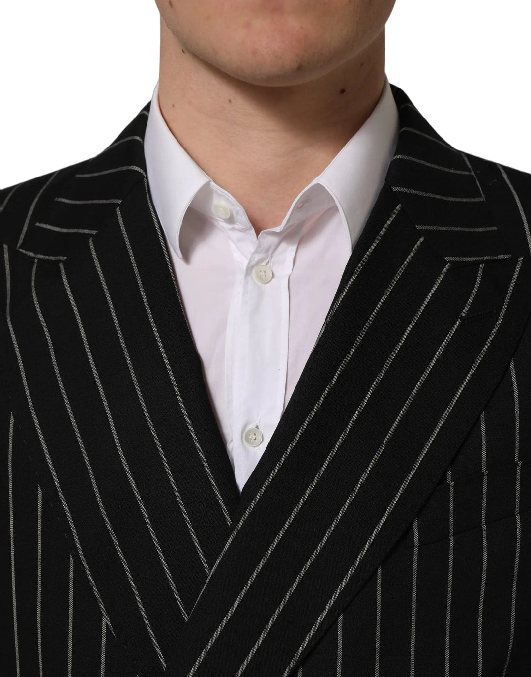 Dolce &amp; Gabbana Sample Sale | Dolce &amp; Gabbana Black Stripes Wool Double Breasted Jacket - | Designer outlet