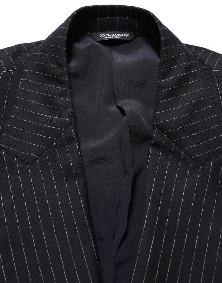 Dolce &amp; Gabbana Sample Sale | Dolce &amp; Gabbana Black Stripes Wool Double Breasted Jacket - | Designer outlet