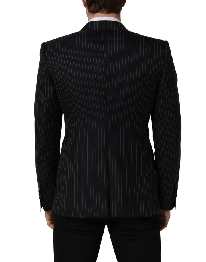 Dolce &amp; Gabbana Sample Sale | Dolce &amp; Gabbana Black Stripes Wool Double Breasted Jacket - | Designer outlet