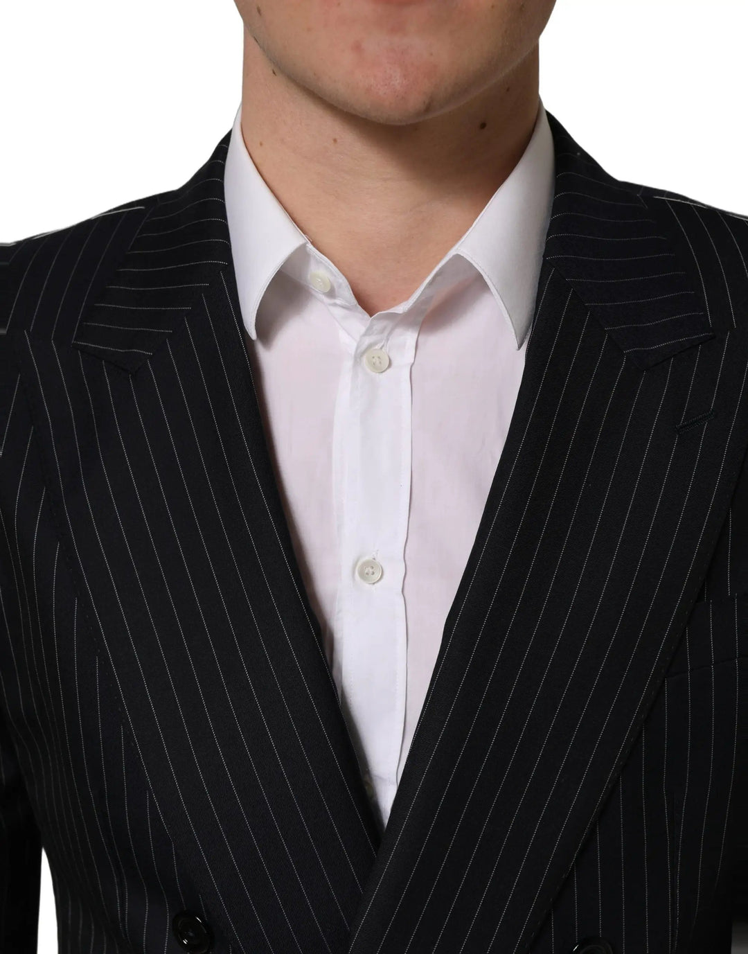 Dolce &amp; Gabbana Sample Sale | Dolce &amp; Gabbana Black Stripes Wool Double Breasted Jacket - | Designer outlet