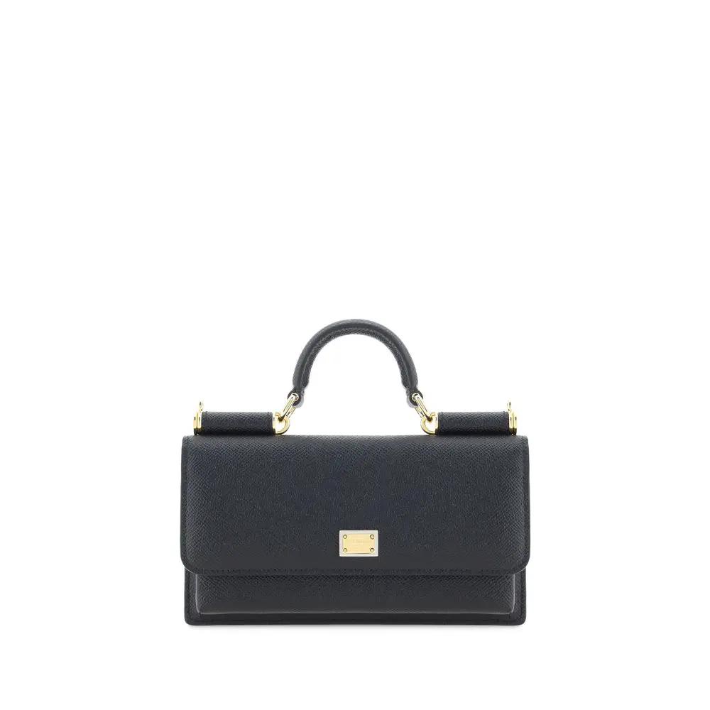 Dolce &amp; Gabbana Sample Sale | Dolce &amp; Gabbana Black Calf Leather Bos Taurus Shoulder Bag - | Designer outlet