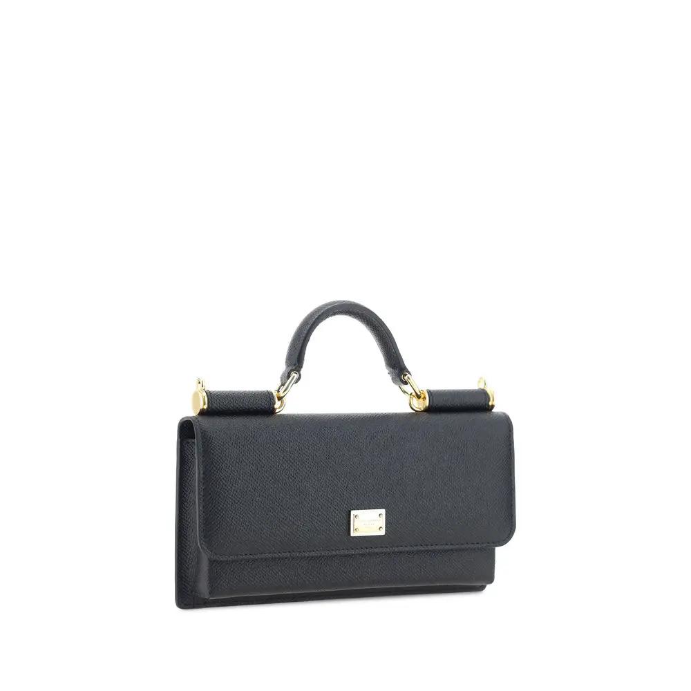 Dolce &amp; Gabbana Sample Sale | Dolce &amp; Gabbana Black Calf Leather Bos Taurus Shoulder Bag - | Designer outlet