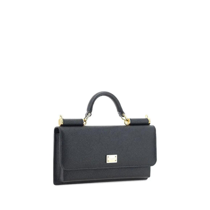 Dolce &amp; Gabbana Sample Sale | Dolce &amp; Gabbana Black Calf Leather Bos Taurus Shoulder Bag - | Designer outlet