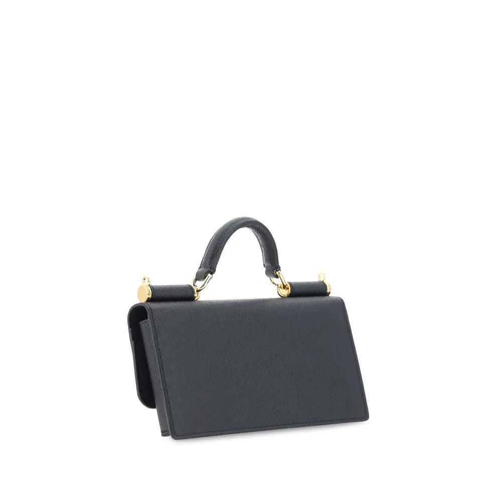 Dolce &amp; Gabbana Sample Sale | Dolce &amp; Gabbana Black Calf Leather Bos Taurus Shoulder Bag - | Designer outlet