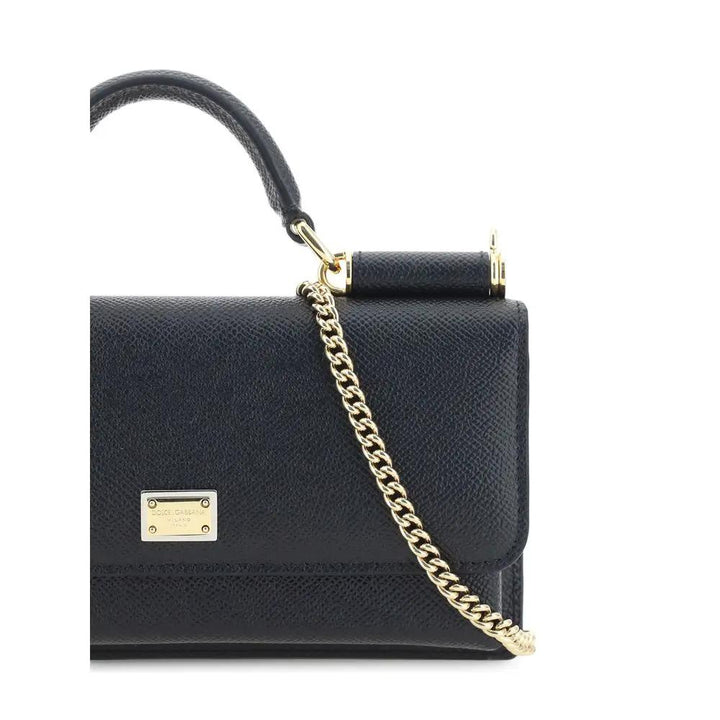 Dolce &amp; Gabbana Sample Sale | Dolce &amp; Gabbana Black Calf Leather Bos Taurus Shoulder Bag - | Designer outlet