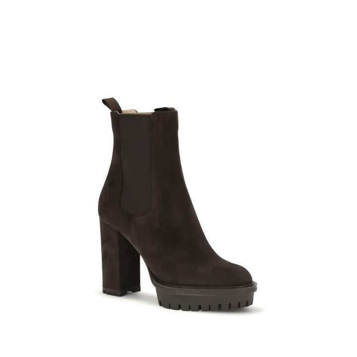 Gianvito Rossi Sample Sale | Gianvito Rossi Brown Calf Leather Bos Taurus Ankle Boots - | Designer outlet