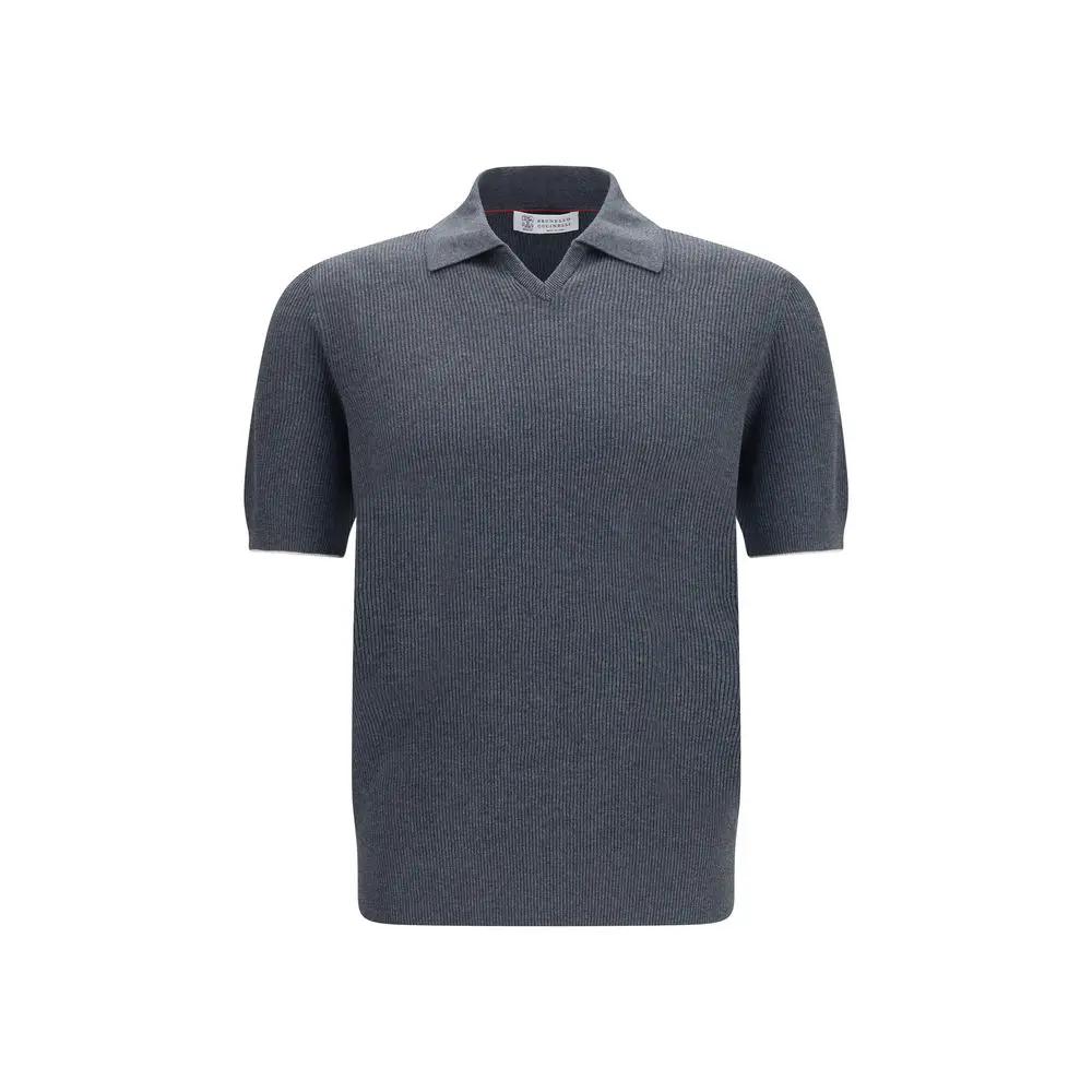 Brunello Cucinelli Sample Sale | Brunello Cucinelli Gray Cotton Polo Shirt - | Designer outlet