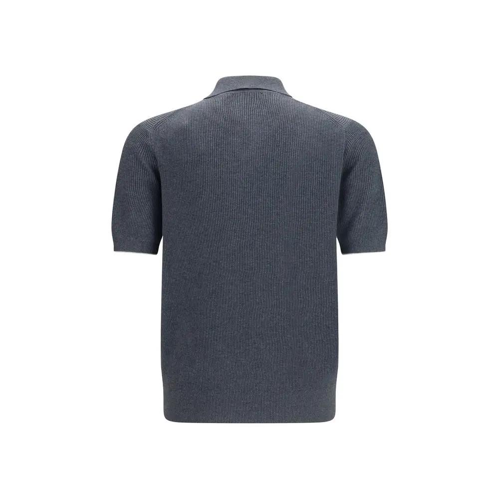 Brunello Cucinelli Sample Sale | Brunello Cucinelli Gray Cotton Polo Shirt - | Designer outlet