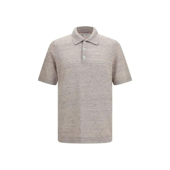 Brunello Cucinelli Sample Sale | Brunello Cucinelli Beige Linen Polo Shirt - | Designer outlet