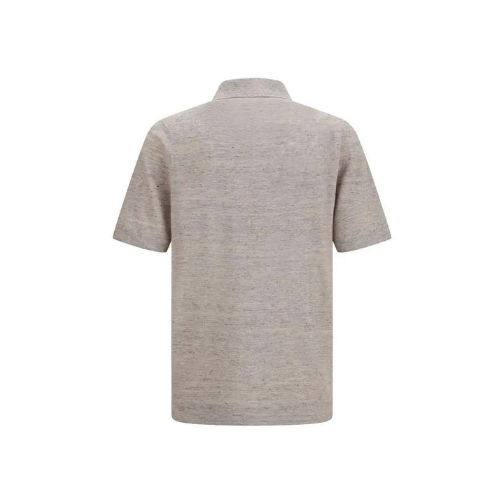 Brunello Cucinelli Sample Sale | Brunello Cucinelli Beige Linen Polo Shirt - | Designer outlet