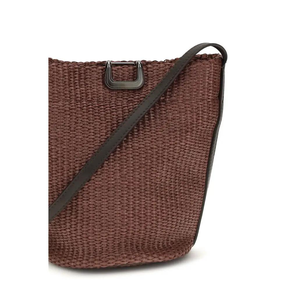 Brunello Cucinelli Sample Sale | Brunello Cucinelli Bordeaux Cotton Shoulder Bag - | Designer outlet