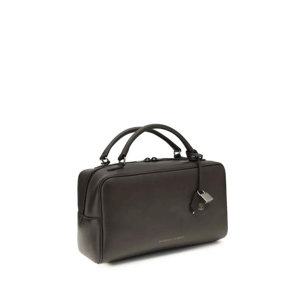Brunello Cucinelli Sample Sale | Brunello Cucinelli Brown Calf Leather Bos Taurus Shoulder Bag - | Designer outlet