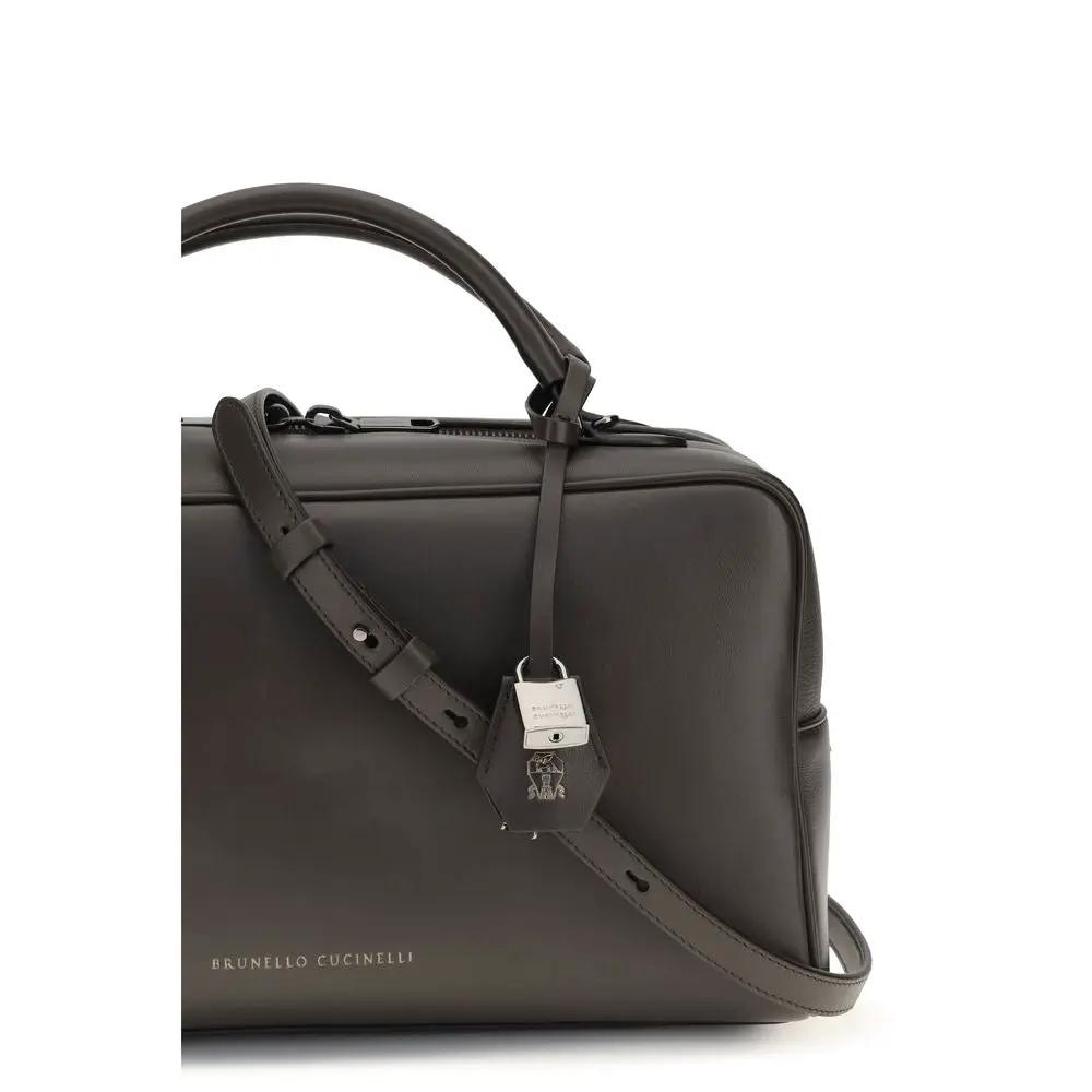 Brunello Cucinelli Sample Sale | Brunello Cucinelli Brown Calf Leather Bos Taurus Shoulder Bag - | Designer outlet