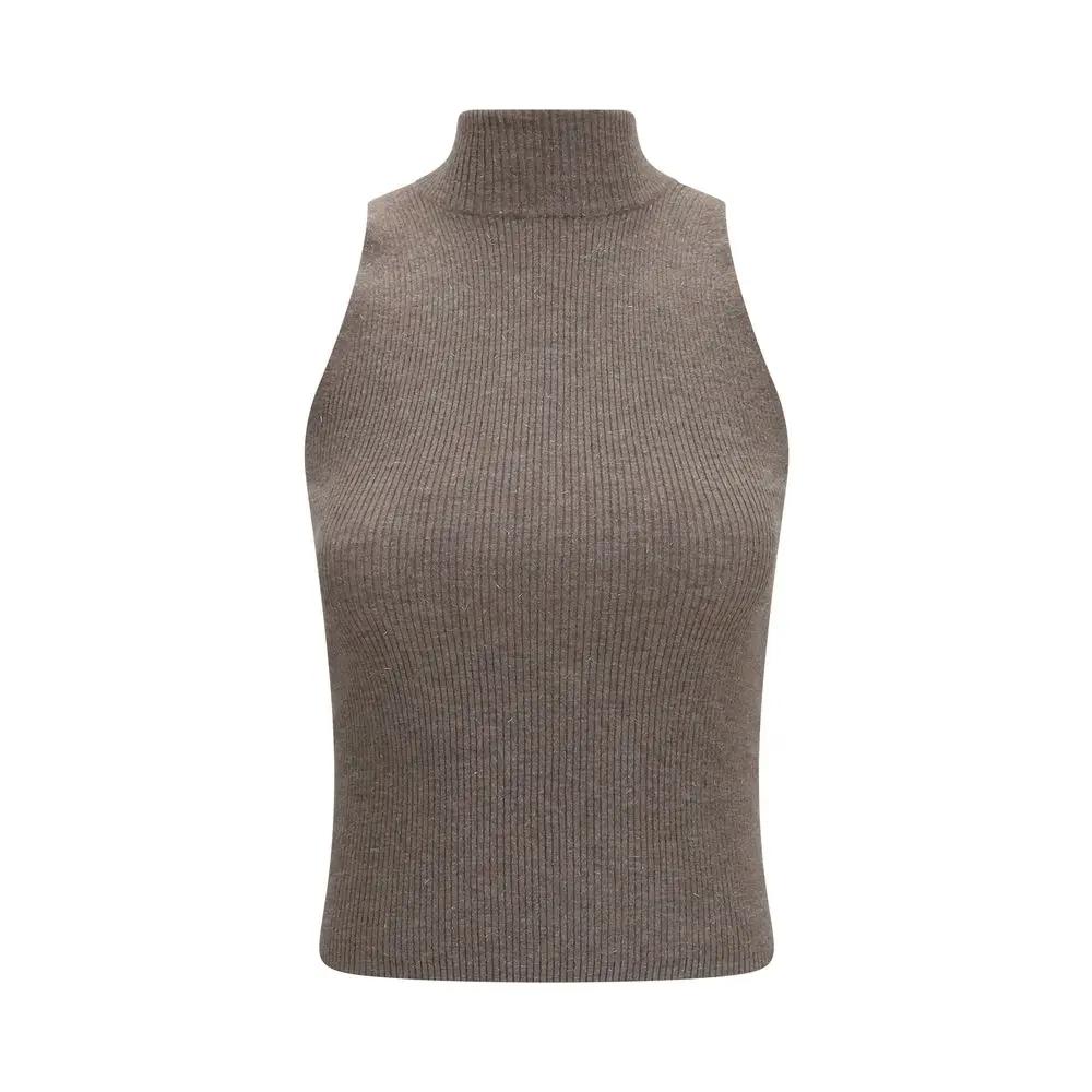 Brunello Cucinelli Sample Sale | Brunello Cucinelli Brown Cashmere Sleeveless Jacket - | Designer outlet