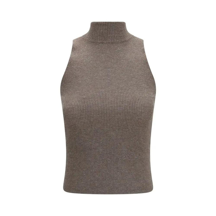Brunello Cucinelli Sample Sale | Brunello Cucinelli Brown Cashmere Sleeveless Jacket - | Designer outlet