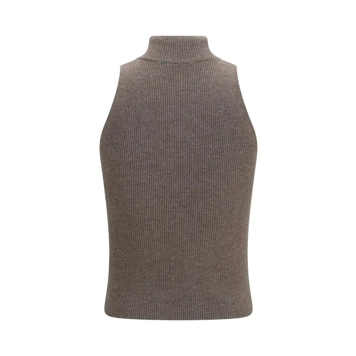 Brunello Cucinelli Sample Sale | Brunello Cucinelli Brown Cashmere Sleeveless Jacket - | Designer outlet