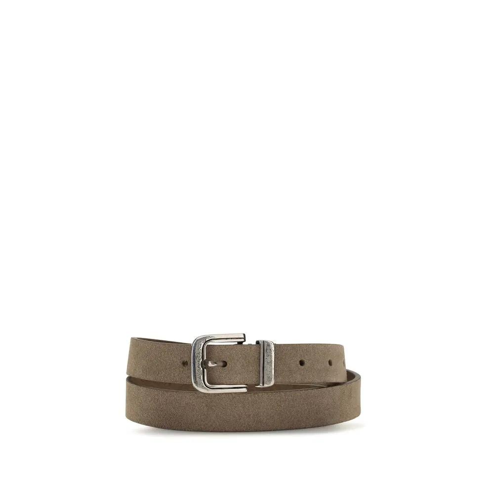 Brunello Cucinelli Sample Sale | Brunello Cucinelli Beige Calf Leather Bos Taurus Thin Belt - | Designer outlet