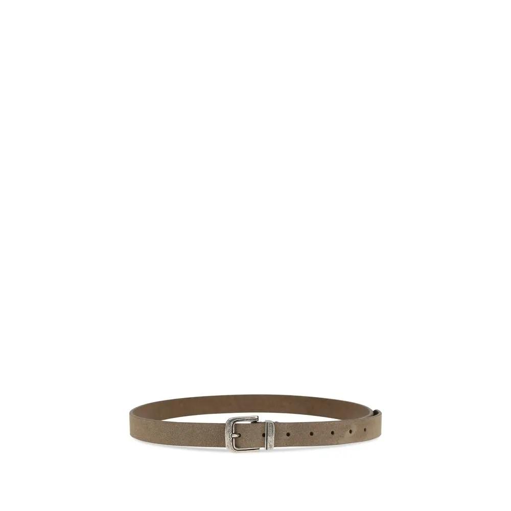 Brunello Cucinelli Sample Sale | Brunello Cucinelli Beige Calf Leather Bos Taurus Thin Belt - | Designer outlet