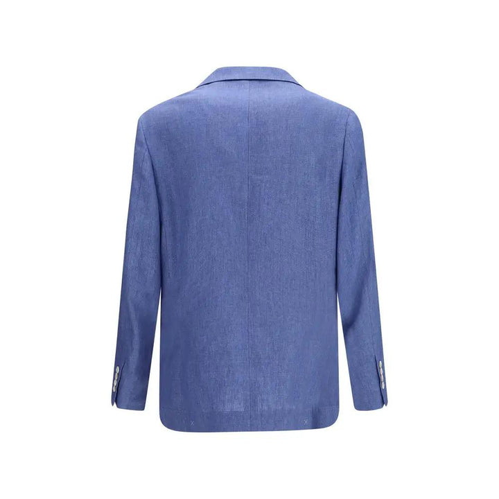 Brunello Cucinelli Sample Sale | Brunello Cucinelli Blue Linen Full-Length Jacket - | Designer outlet