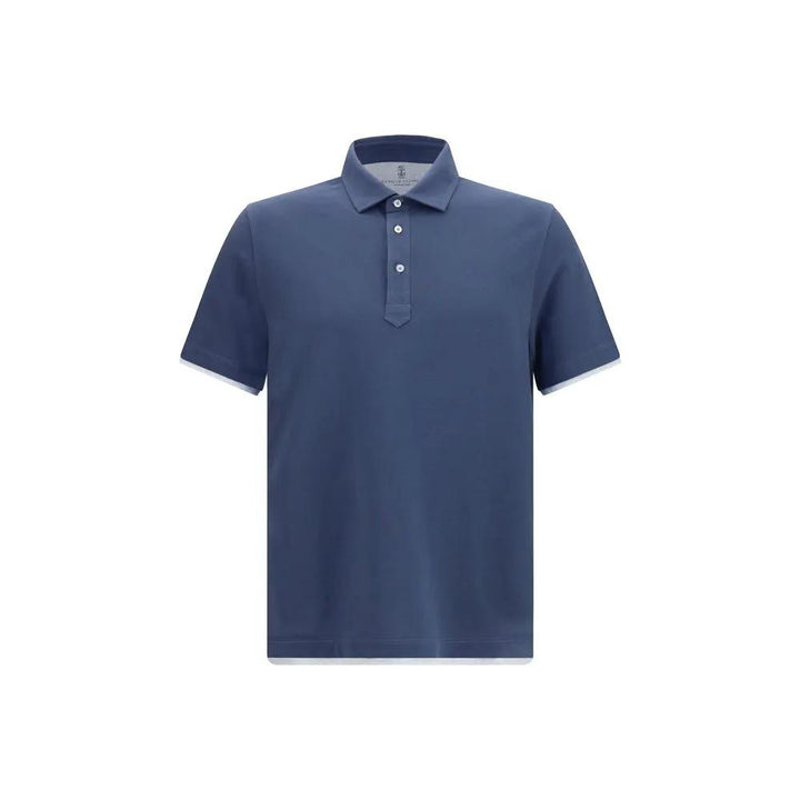 Brunello Cucinelli Sample Sale | Brunello Cucinelli Blue Cotton Polo Shirt - | Designer outlet