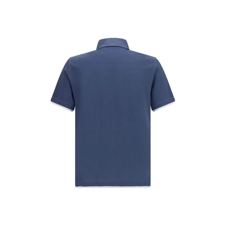 Brunello Cucinelli Sample Sale | Brunello Cucinelli Blue Cotton Polo Shirt - | Designer outlet