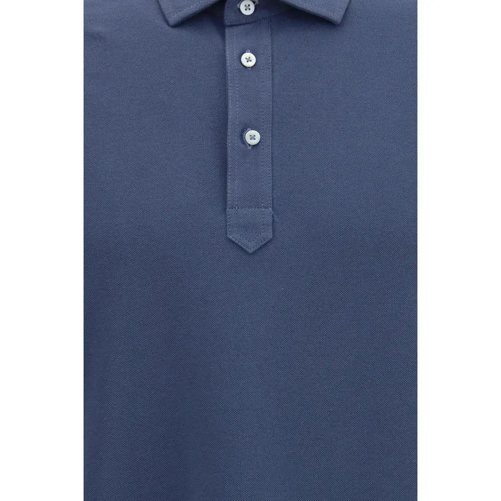 Brunello Cucinelli Sample Sale | Brunello Cucinelli Blue Cotton Polo Shirt - | Designer outlet