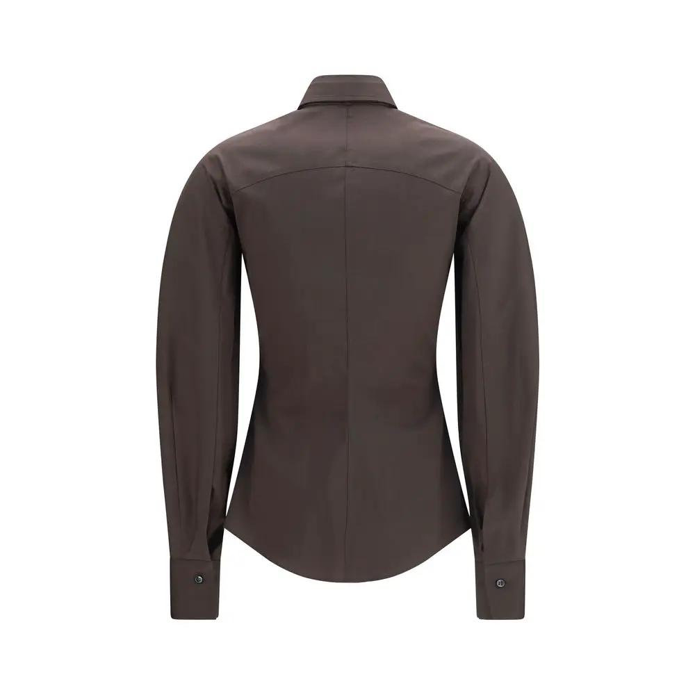 Brunello Cucinelli Sample Sale | Brunello Cucinelli Brown Cotton Dress Shirt - | Designer outlet