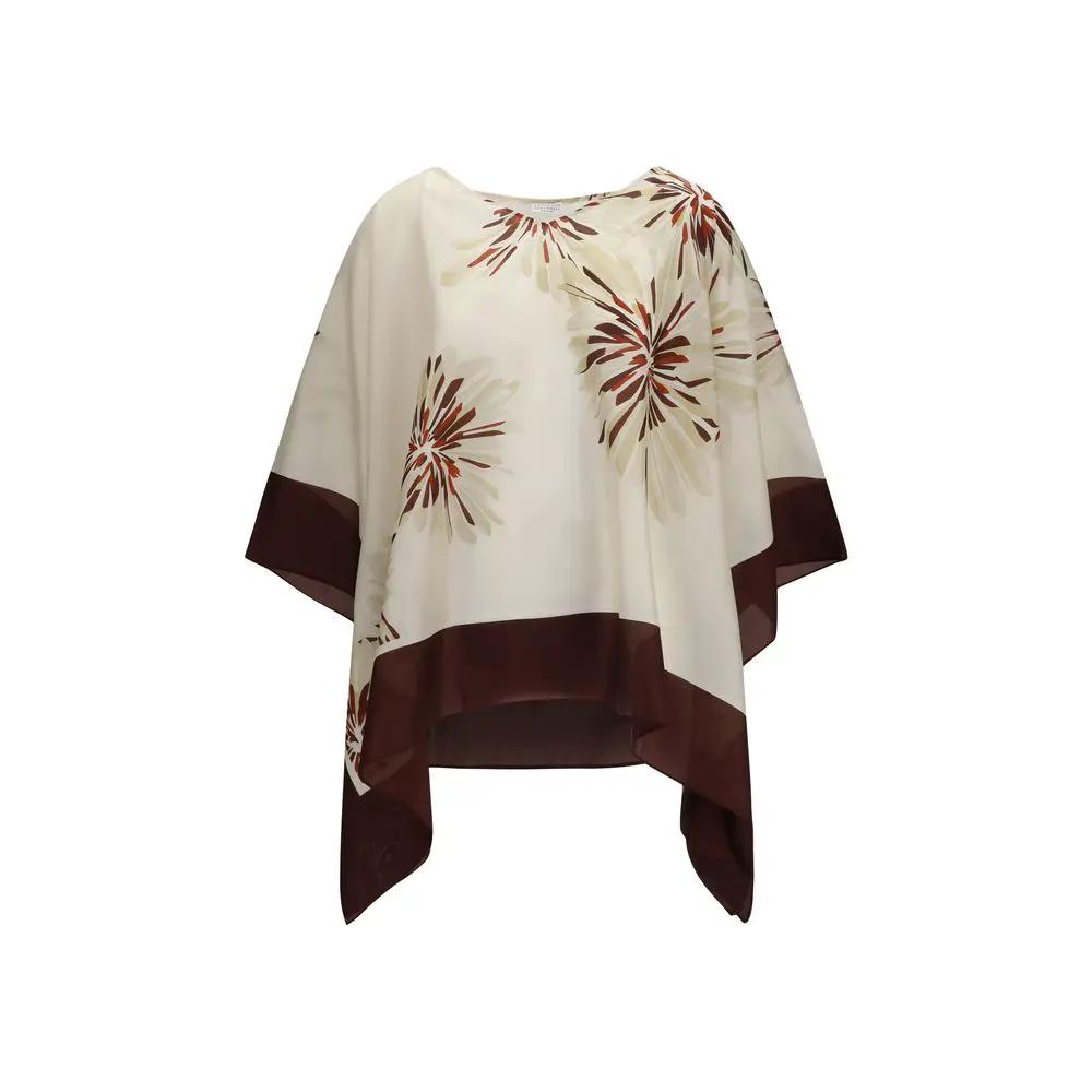 Brunello Cucinelli Sample Sale | Brunello Cucinelli Multicolor Silk Blouse - | Designer outlet
