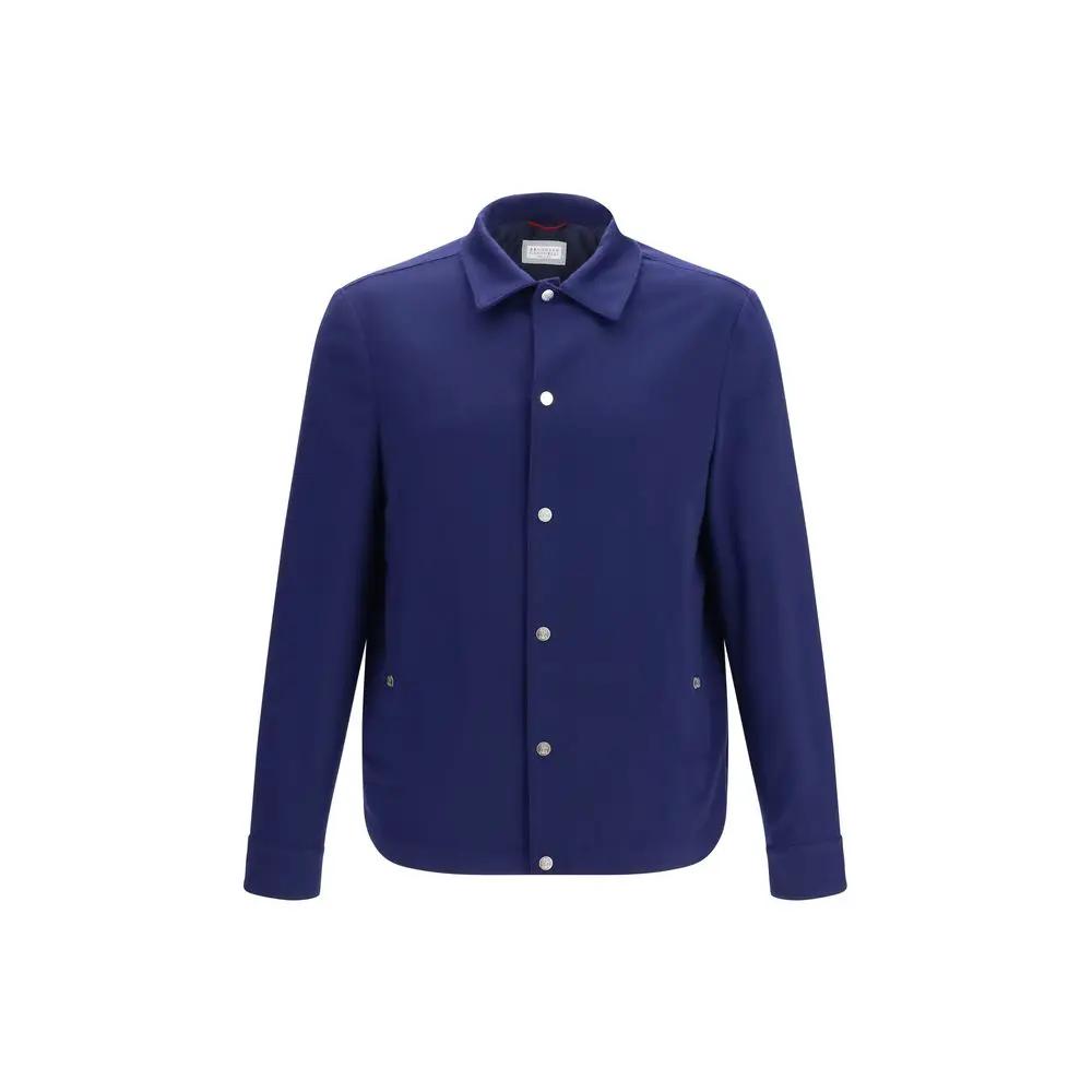 Brunello Cucinelli Sample Sale | Brunello Cucinelli Blue Cashmere Full-Length Jacket - | Designer outlet