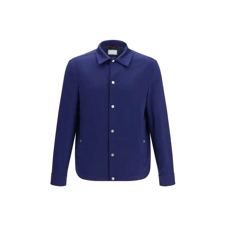 Brunello Cucinelli Sample Sale | Brunello Cucinelli Blue Cashmere Full-Length Jacket - | Designer outlet