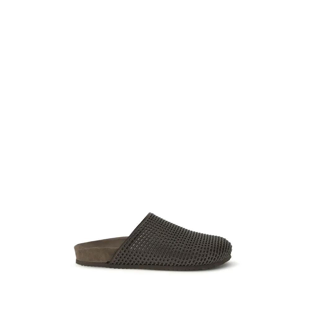 Brunello Cucinelli Sample Sale | Brunello Cucinelli Brown Calf Leather Bos Taurus Slides - | Designer outlet