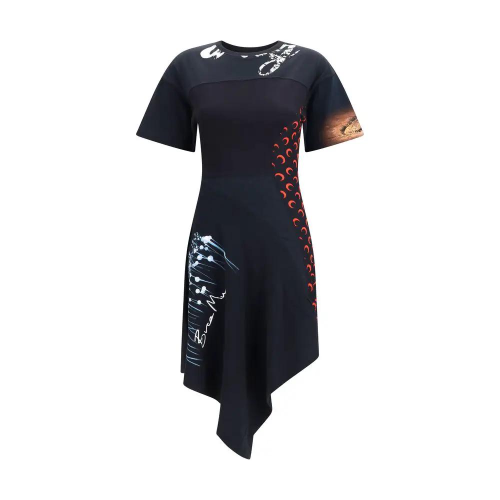 Marine Serre Sample Sale | Marine Serre Black Cotton Casual Dress - | Designer outlet