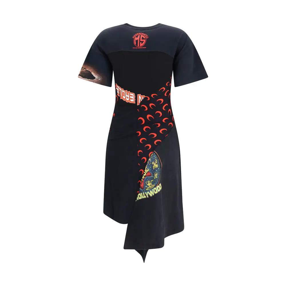 Marine Serre Sample Sale | Marine Serre Black Cotton Casual Dress - | Designer outlet