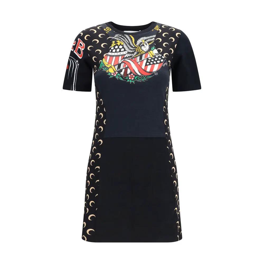 Marine Serre Sample Sale | Marine Serre Black Cotton Casual Dress - | Designer outlet