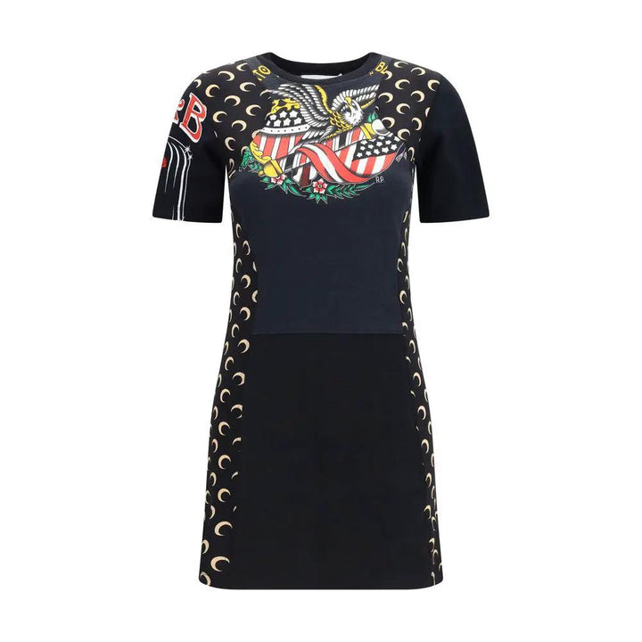 Marine Serre Sample Sale | Marine Serre Black Cotton Casual Dress - | Designer outlet