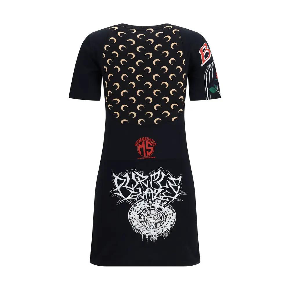 Marine Serre Sample Sale | Marine Serre Black Cotton Casual Dress - | Designer outlet